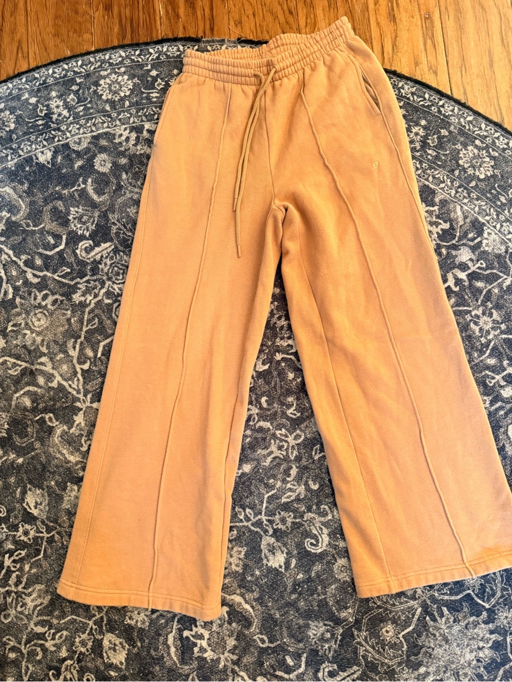 PINK Victoria's Secret tan wide leg sweatpant